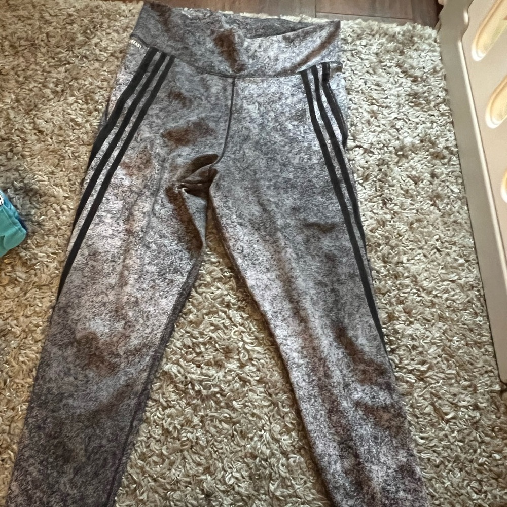 Adidas leggings black speckle three line